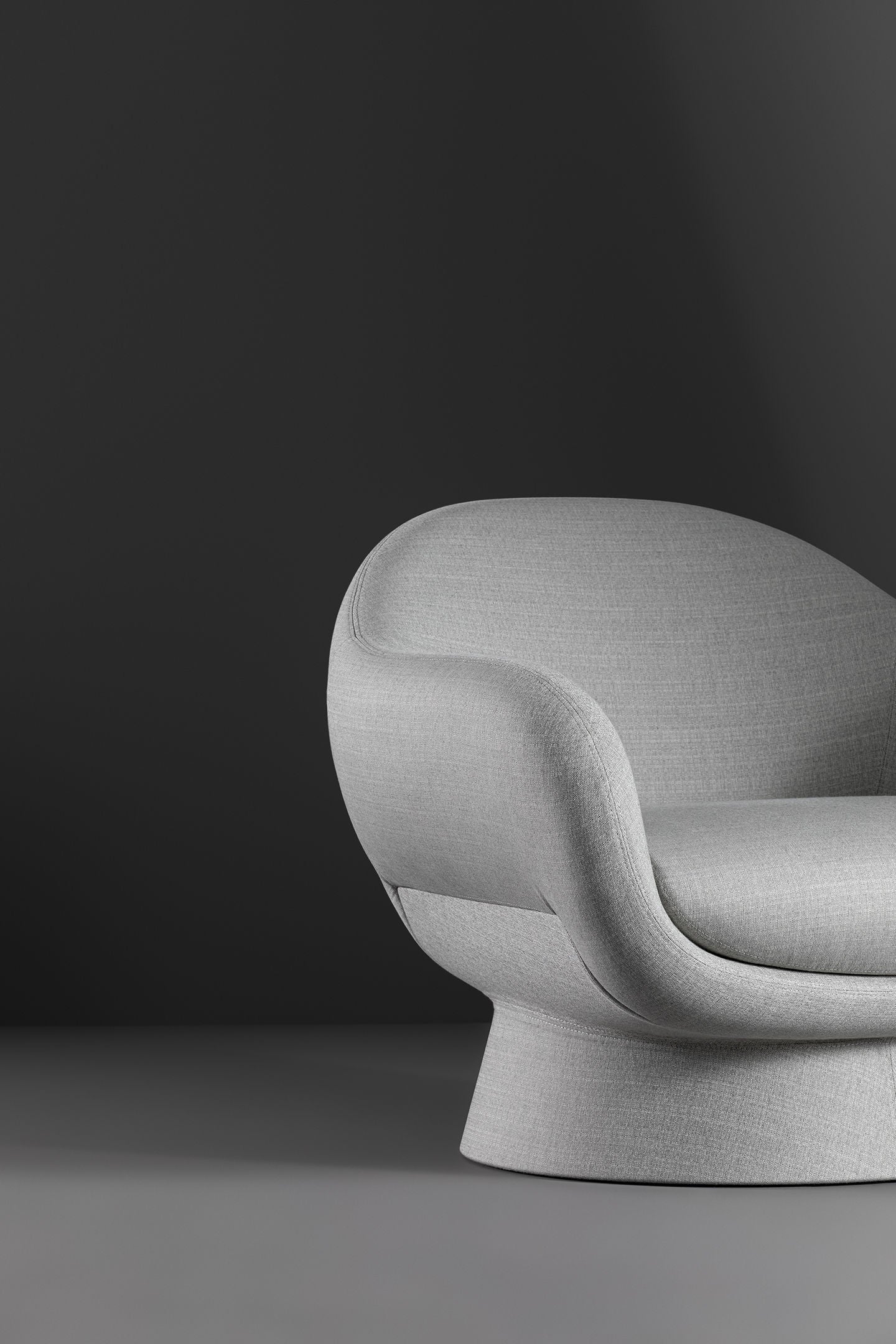 Boolean armchair with covered base
