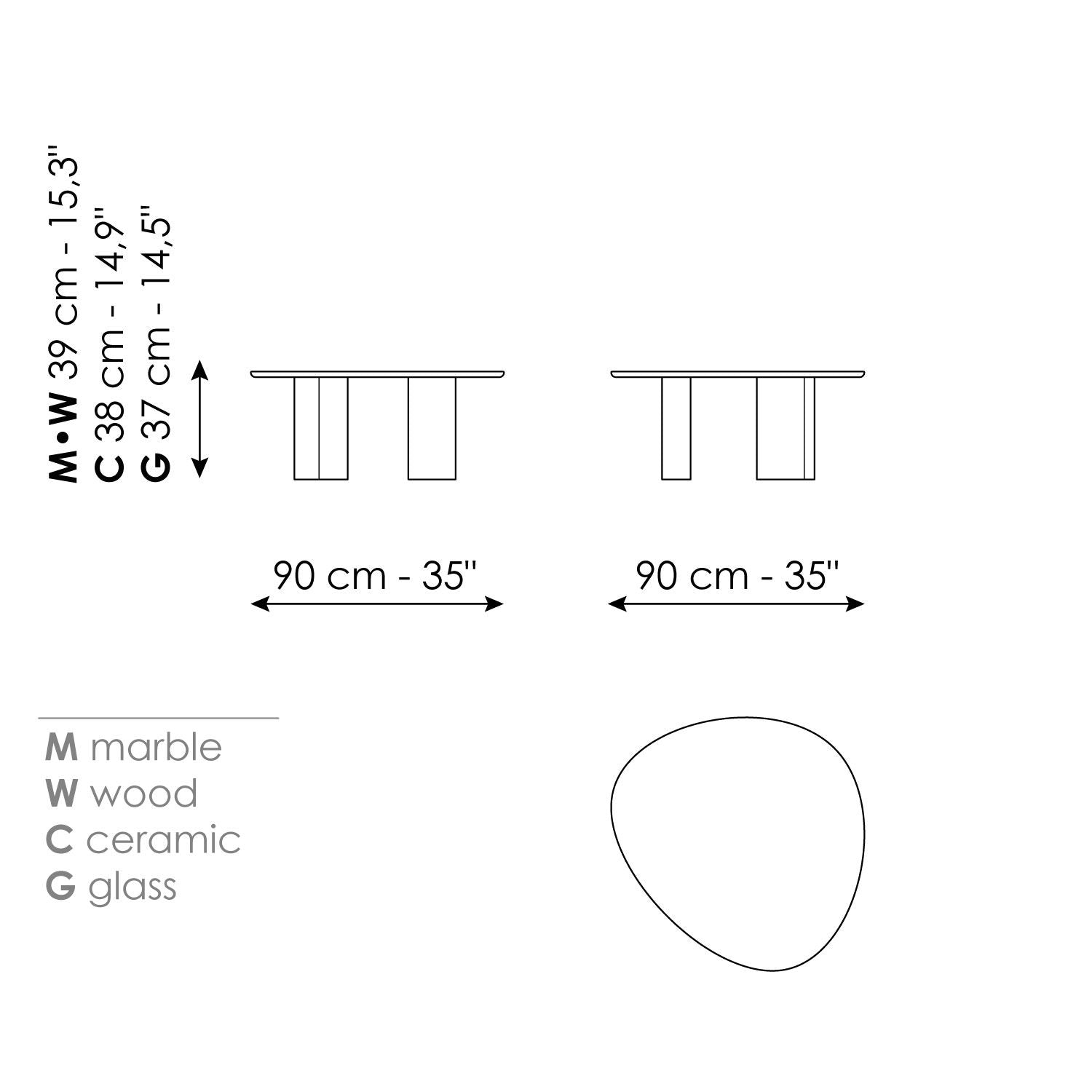 Sasso - Organic shape marble coffee tables | Bonaldo