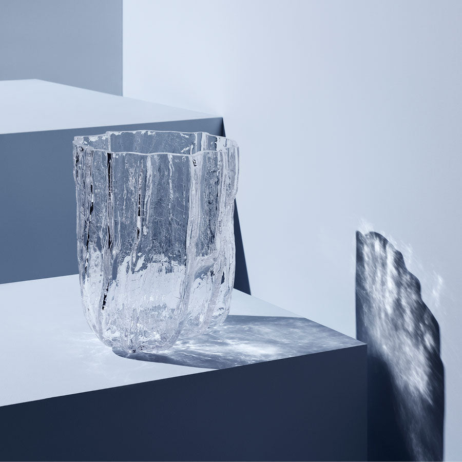 Crackle Vase Clear Tall