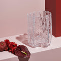 Crackle Vase Clear Tall