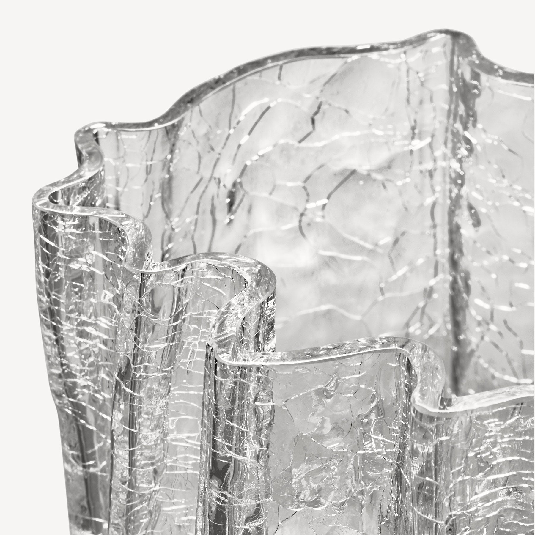 Crackle Vase Clear Tall