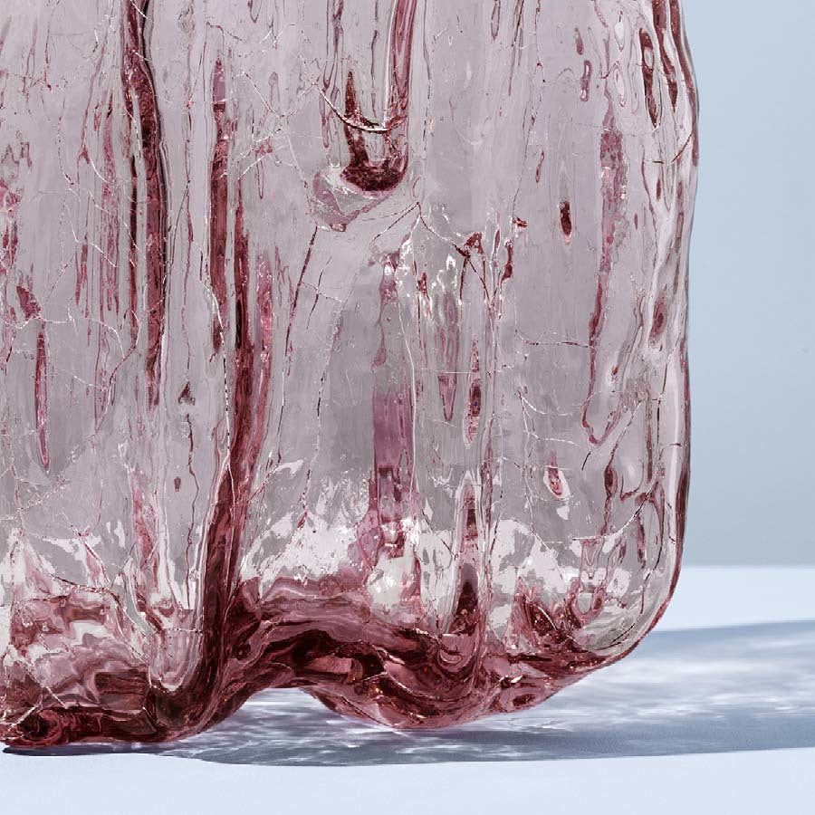 Crackle Vase Pink Low