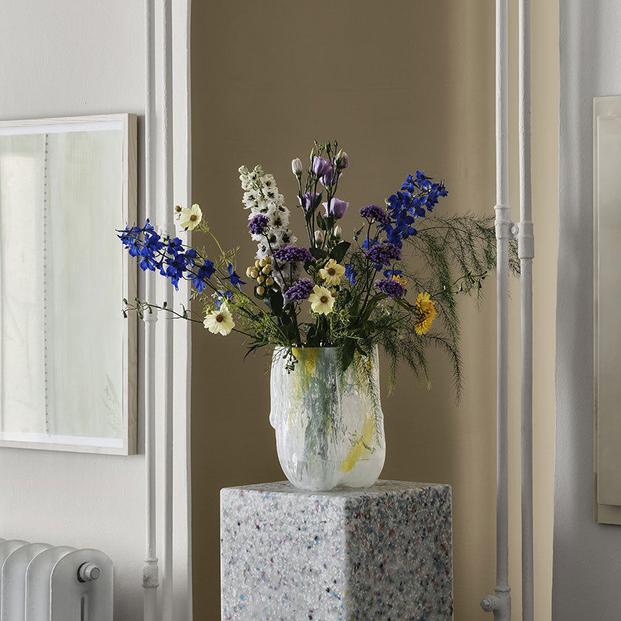Crackle Vase Lemon Sorbet Tall