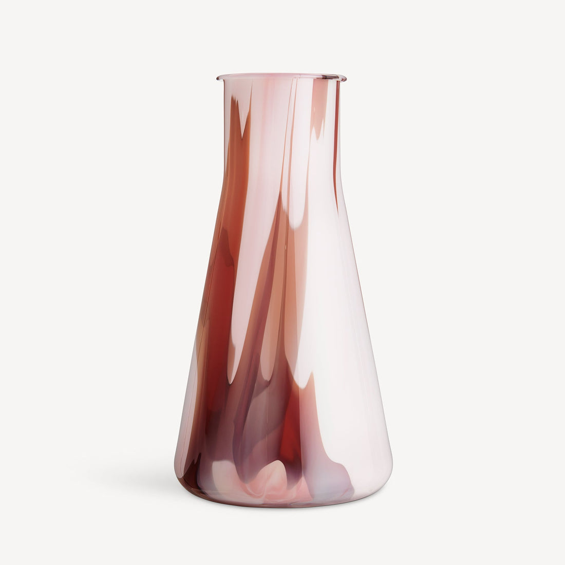 Lab Erlenmeyer Vase Red/White/Pink