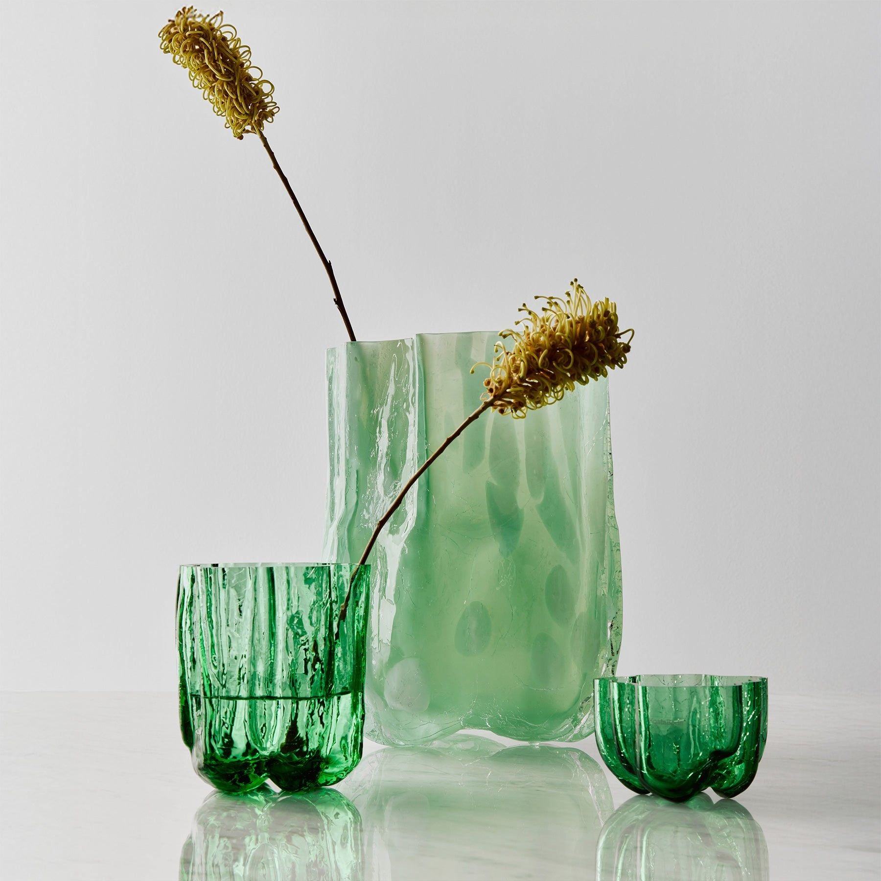 Crackle Bowl/ Votive Green