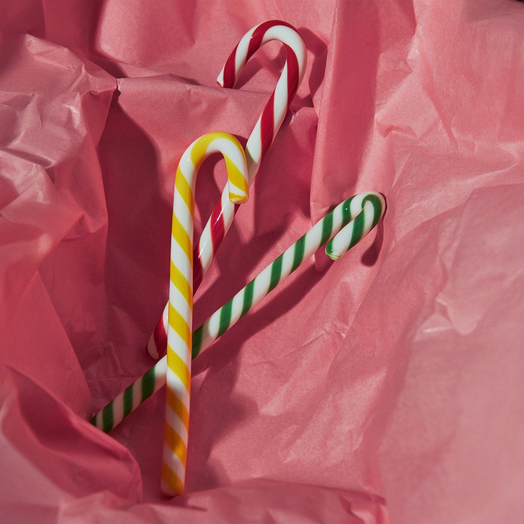 Polka Candy Cane White/red Set Of 3