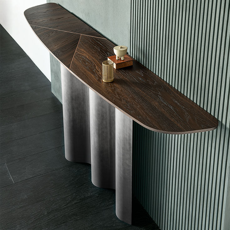 NETTUNO Wood Console by Cattelan Italia, Canaletto Walnut Top