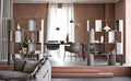 FULHAM Bookcase in Titanium, Bronze or Pearl Embossed Lacquered Steel