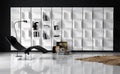FIFTY Modular Wall Bookcase in Bronze or White Lacquered Embossed Wood