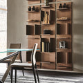 FIFTY Modular Wall Bookcase in Bronze or White Lacquered Embossed Wood