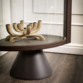 SABA Modern Swiveling Glass Showcase with Leather Frame by Cattelan Italia