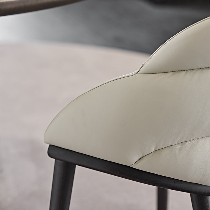 CAMILLA Chair with Wood Frame and Upholstered Seat