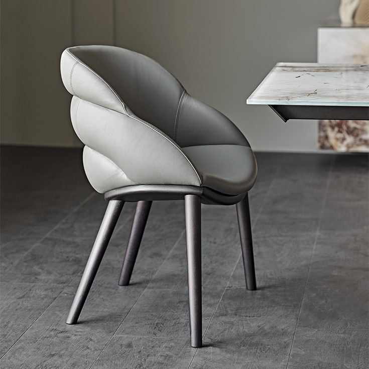 CAMILLA Chair with Wood Frame and Upholstered Seat