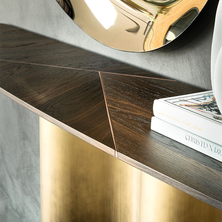 NETTUNO Wood Console by Cattelan Italia, Canaletto Walnut Top