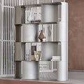 FULHAM Bookcase in Titanium, Bronze or Pearl Embossed Lacquered Steel
