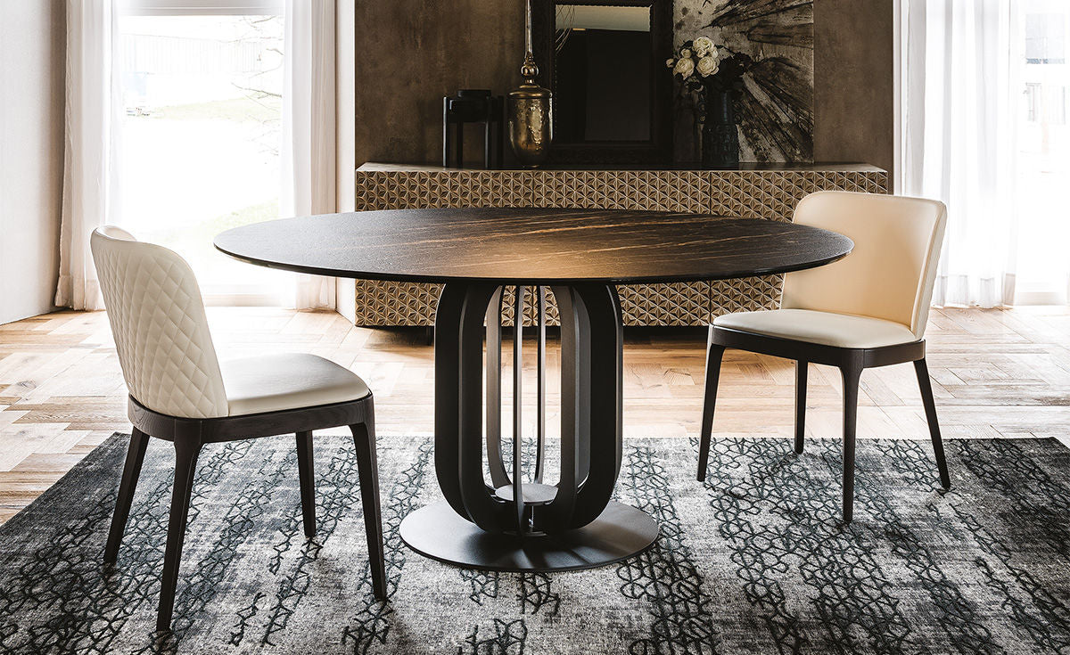 Soho Keramik: Modern Round Table With Ceramic Top In 4 Base And 16 Top Finishes