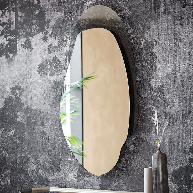 Akumal Wall Mirror in Mirrored Fumé Glass with Fumé Glass Frame