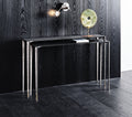Etoile Pair of Console Tables in Two Heights with Brass Details