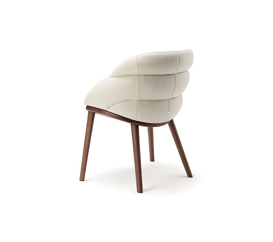 CAMILLA Chair with Wood Frame and Upholstered Seat