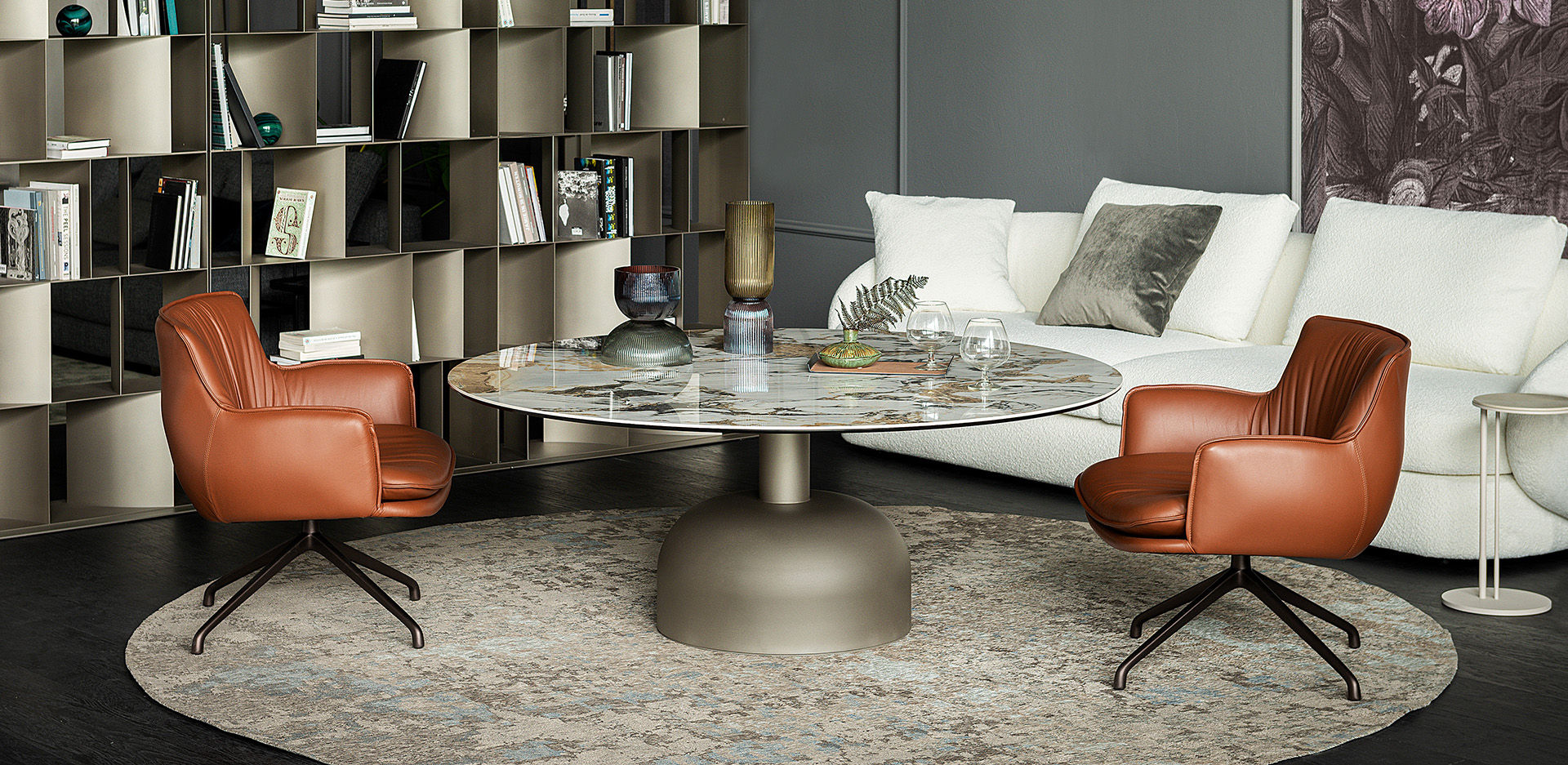 cattelan italia ritz lounge round ceramic table