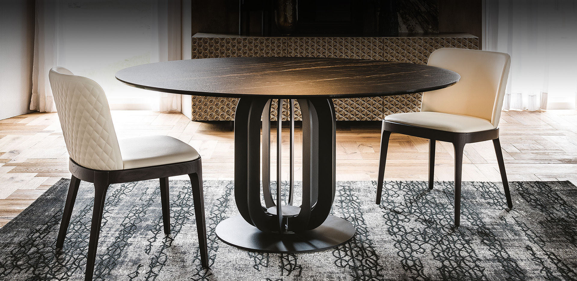 Soho Keramik: Modern Round Table With Ceramic Top In 4 Base And 16 Top Finishes