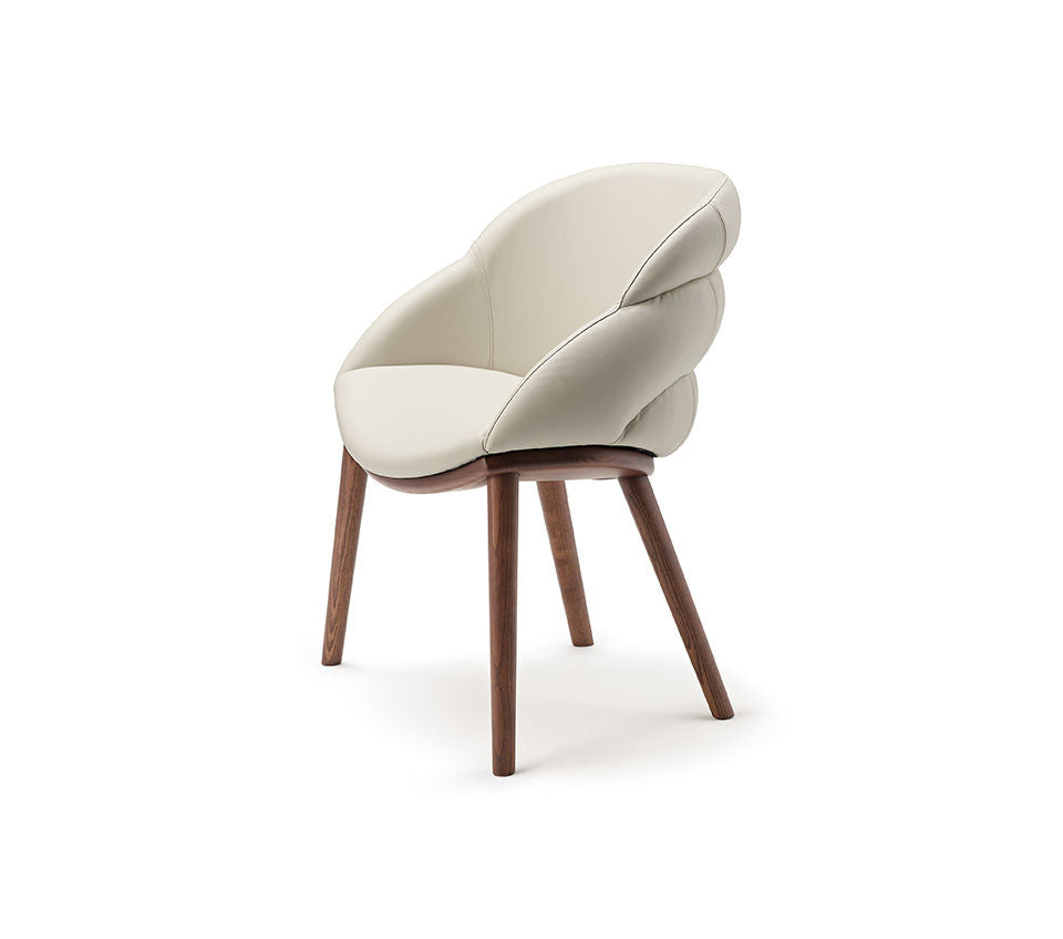 CAMILLA Chair with Wood Frame and Upholstered Seat