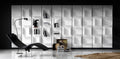 FIFTY Modular Wall Bookcase in Bronze or White Lacquered Embossed Wood