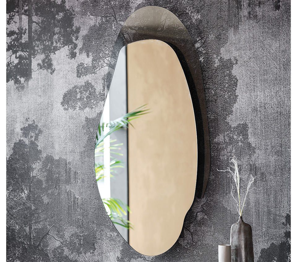 Akumal Wall Mirror in Mirrored Fumé Glass with Fumé Glass Frame