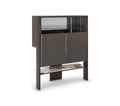Cremona Chaise Longue Bar Unit with Sliding Door in Burned Oak