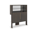 Cremona Chaise Longue Bar Unit with Sliding Door in Burned Oak
