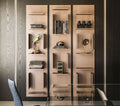 FIFTY Modular Wall Bookcase in Bronze or White Lacquered Embossed Wood