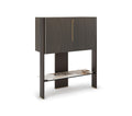 Cremona Chaise Longue Bar Unit with Sliding Door in Burned Oak