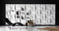 FIFTY Modular Wall Bookcase in Bronze or White Lacquered Embossed Wood