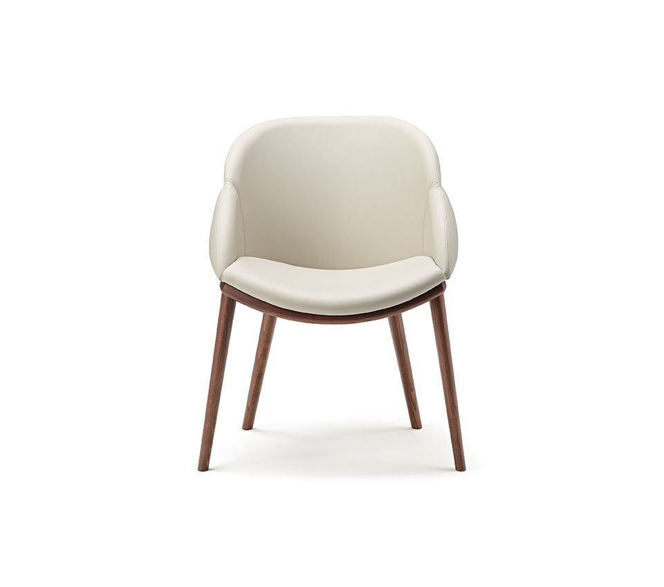 CAMILLA Chair with Wood Frame and Upholstered Seat