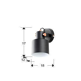 I3 - ERIKA - WALL LAMP 1L BLACK-COPPER