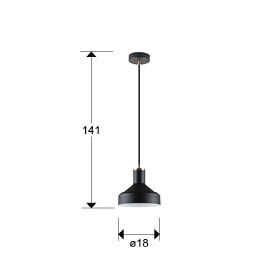 I3 - IRIAS - LAMP 1L BLACK-COPPER