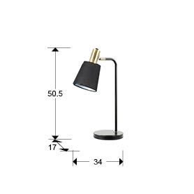 I3 - Gisela - Table Lamp 1L, Black-Brass