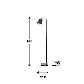 I3 - GISELA - FLOOR LAMP 1L BLACK-BRASS
