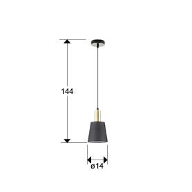 I3 - GISELA - LAMP 1L BLACK-BRASS