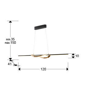 Enora 228091 ENORA- LAMP,- BLACK / GOLD