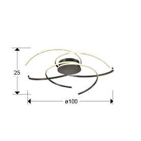 CADENCE - LARGE CEILING LAMP- BLACK