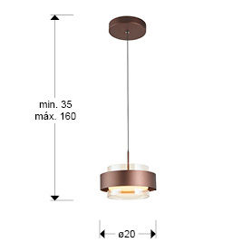NATURE - LAMP 1L DARK BRONZE