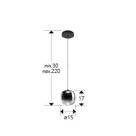 Schuller Lighting Onice 1 Light Pendant Lamp Black Smoke 314107