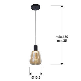 CARISA - LAMP 1 L BLACK