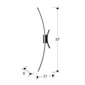 Curves - Black Wall Lamp 2L
