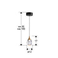 CORINA - LAMP 1L BLACK-COPPER