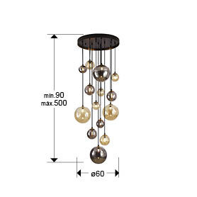 DARK - LAMP 14L BLACK-BRASS