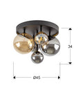 Dark Ceiling Lamp 5 Lights Black-Brass 439244