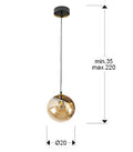 ·DARK· LAMP 1L 20D, BLACK-BRASS