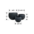 Yuca Set of 3 Black Planters Fiberglass Indoor Decorative